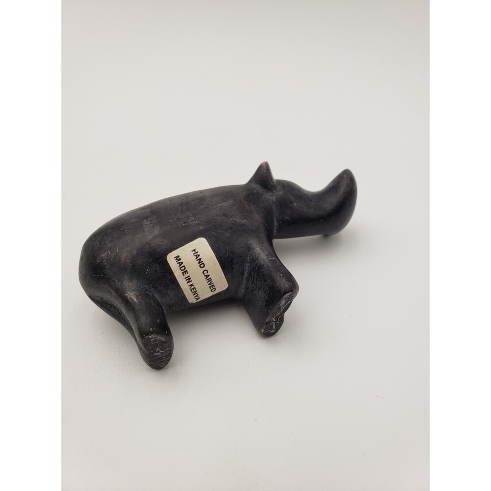 Hand Carved Soapstone Hippopotamus Figurine Made In Kenya 4" Silly Eyes Folk Art - Picture 6 of 7